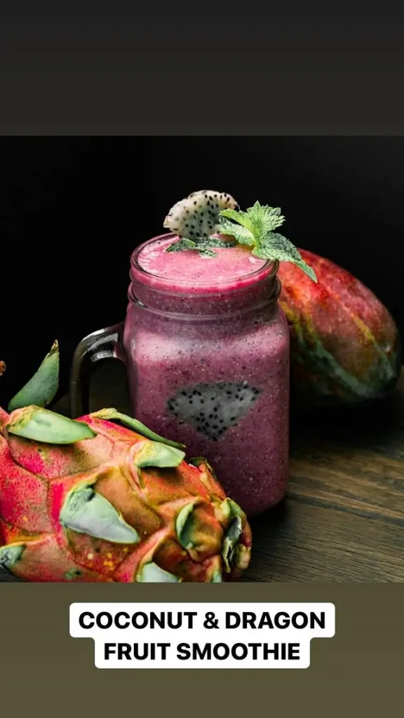 coconut and dragon fruit smoothie